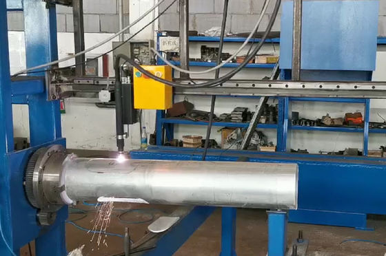 Aluminum Octagonal And Conical Light Pole Door Cutting Machine